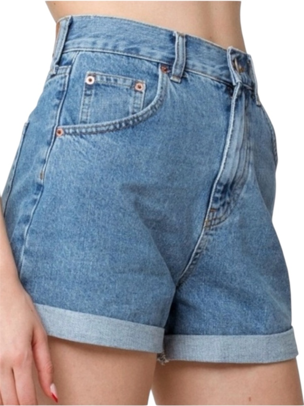 NWT Urban Outfitters BDG High Rise Mom Short Medium Wash Size 28